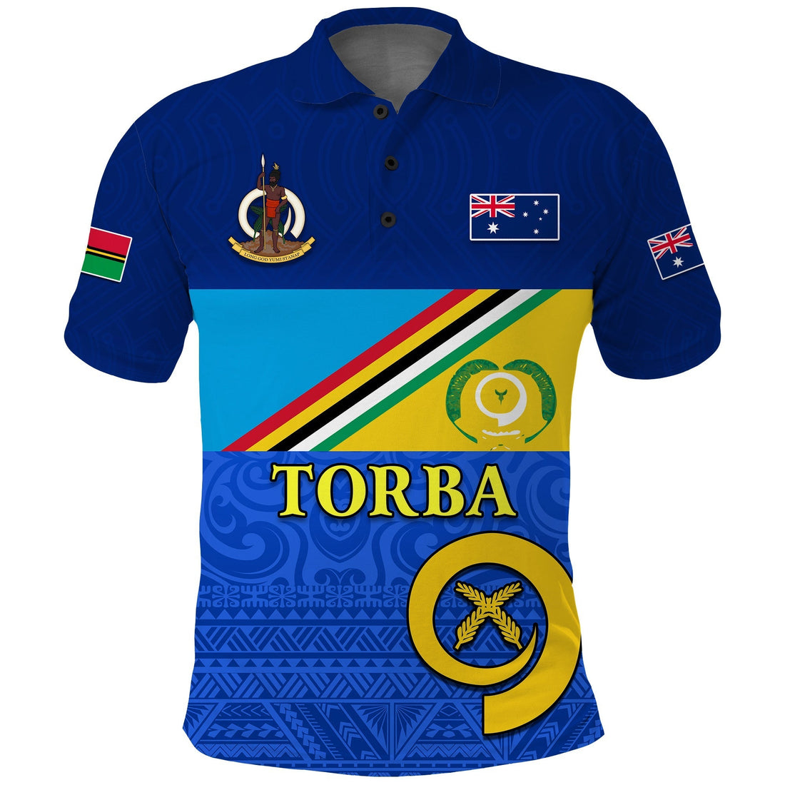 Custom Torba Vanuatu Province Polo Shirt Mix Australia Flag LT13