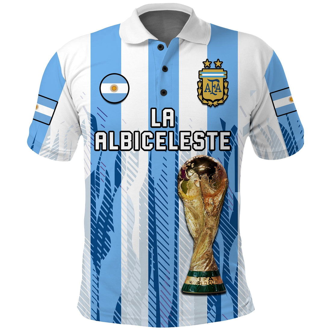 Argentina Football Polo Shirt La Albiceleste Campeon Proud White 2022 LT14