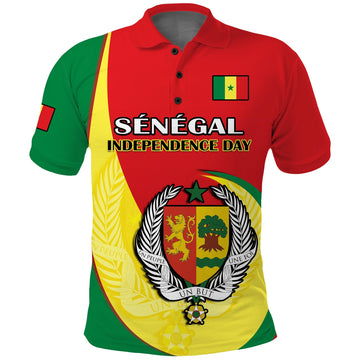 Senegal Polo Shirt Happy 63th Independence Day LT14