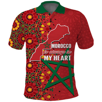 Custom Western Sahara Morocco Polo Shirt Map Red Moroccan Is Always In My Heart LT14