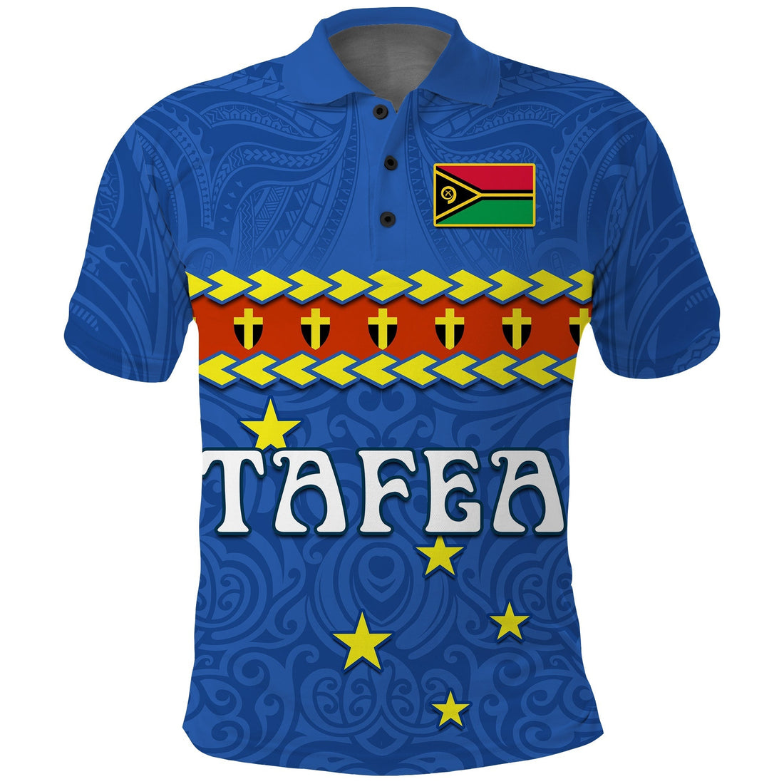 Custom Tafea Province Polo Shirt Vanuatu Pig Tusk Polynesian Flag Style LT14