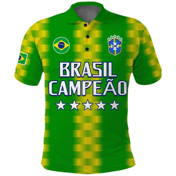 Brazil Football Champions Polo Shirt Proud Selecao LT13