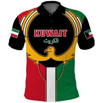 Kuwait Polo Shirt Happy Independence Day With Coat Of Arms LT14