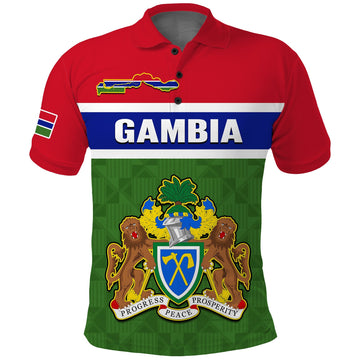 Gambia Polo Shirt Happy 58th Independence Anniversary Flag Style LT14