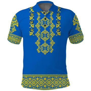Custom Ukraine Polo Shirt Yellow Ukrainian Folk LT14