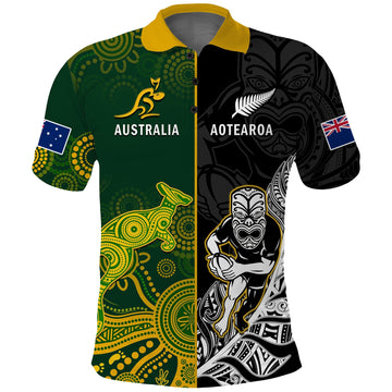 Australia Rugby Mix Aotearoa Rugby Polo Shirt Wallabies All Black Special Version LT14