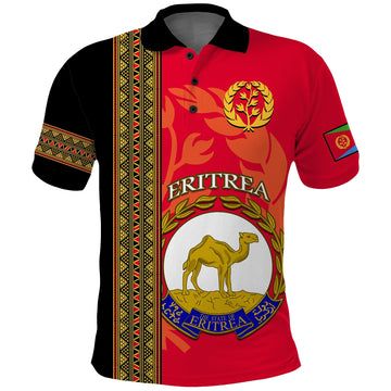 Eritrea Polo Shirt African Pattern Happy Independence Day Version Black LT14