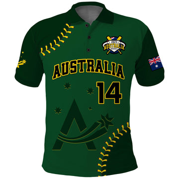 (Custom Text And Number) Australia Baseball Polo Shirt 2023 Go Aussie LT14