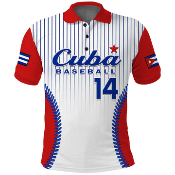 (Custom Text And Number) Cuba Polo Shirt Baseball Sporty Style LT14