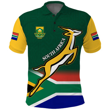 South Africa Rugby Polo Shirt Springboks Champion Bokke African Pattern Go Bokke LT13