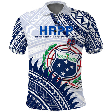 HRPP Samoa Polo Shirt Samoan Coat Of Arms Polynesian Pattern LT14
