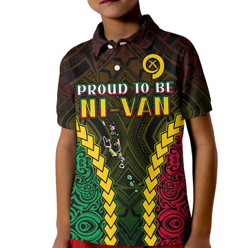Vanuatu Indigenous Polo Shirt KID Proud To Be Ni Vanuatu Polynesian Pattern LT13