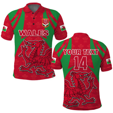 (Custom Text And Number) Wales Rugby Polo Shirt The Dragons National Team Come On Cymru LT14