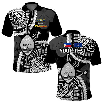 Custom Guam and Philippines Polo Shirt Guaman Filipinas Together Black LT14