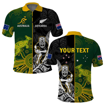 Custom Australia Rugby Mix Aotearoa Rugby Polo Shirt Wallabies All Black Special Version LT14