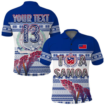 (Custom Personalise Text and Number) Toa Samoa Rugby Polo Shirt Uso Aso Uma Go Champions White LT13
