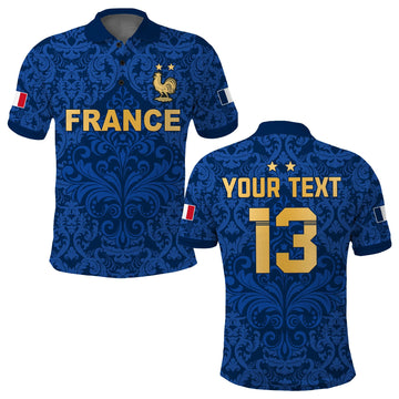 (Custom Text and Number) France Football Polo Shirt Elegant Lily World Cup Les Bleus Le Champion LT13
