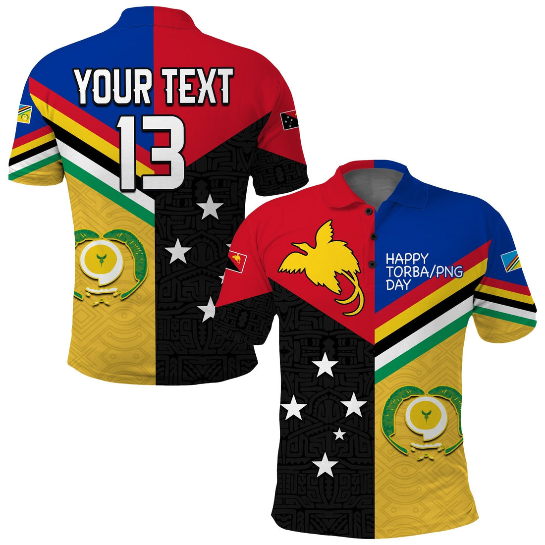 Custom Text and Number Torba PNG Day Polo Shirt 2022 Simple Polynesia LT13
