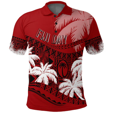 Custom Fiji Day Polo Shirt Flying Fijians Masi Kesa Style Red LT7