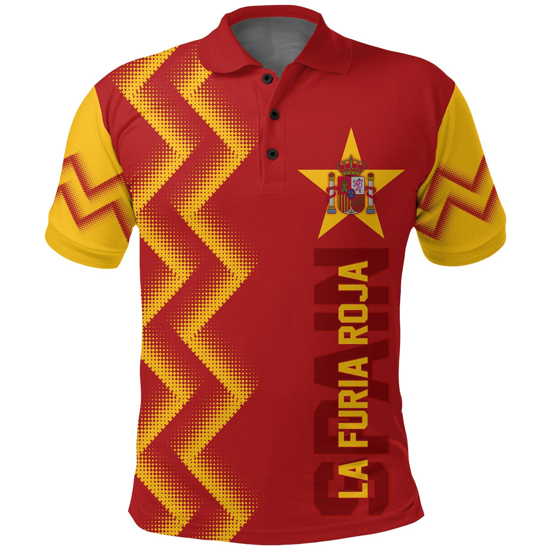Custom Spain Polo Shirt Football 2022 The Red Fury LT7