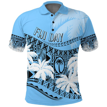 Custom Fiji Day Polo Shirt Flying Fijians Masi Kesa Style Turquoise LT7