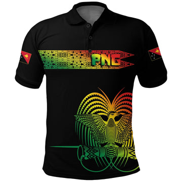 PNG Hibiscus Tribal Pattern Polo Shirt Motuan Reggae Color LT7