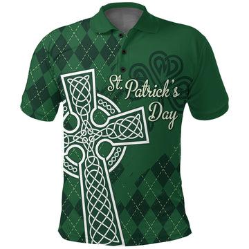 Irish Polo Shirt St. Patrick Day Mix Celtic Cross LT7