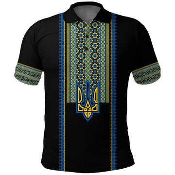 Ukraine Folk Patterns Polo Shirt Unity Day LT7