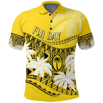Custom Fiji Day Polo Shirt Flying Fijians Masi Kesa Style Gold LT7