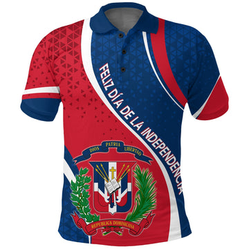 Dominican Republic Polo Shirt Independence Day Curve Style LT7