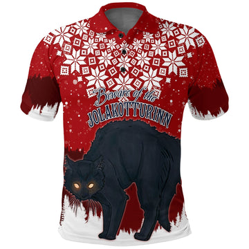 Iceland Polo Shirt Christmas Beware Jolakotturinn LT7