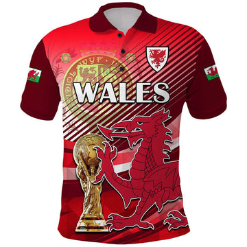 Custom Wales Football Champions Qatar 2022 Sport Style Polo Shirt Red LT9
