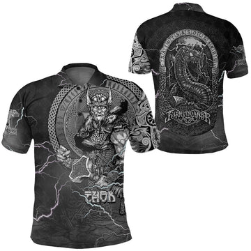 Viking Clothing Thor and Jormungand Polo Shirt RLT12
