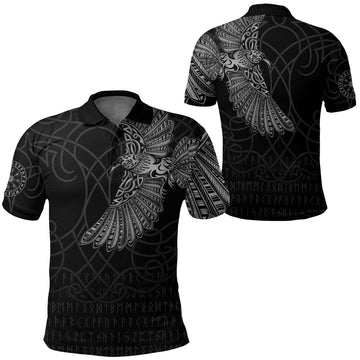 Viking Clothing Viking Odins Raven Tattoo Polo Shirt RLT12