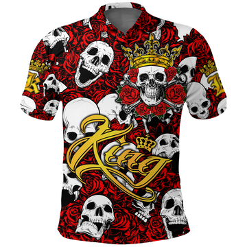 Skull Rose King Death Cannot Divide Us Polo Shirt LT2