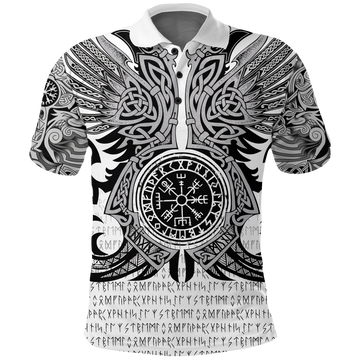 Viking Vegvisir Odin With Huginn And Muninn Polo Shirt LT2