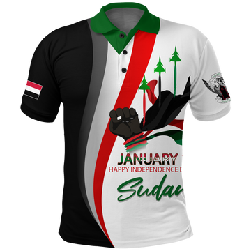 Sudan Happy Polo Shirt Independence Day LT2