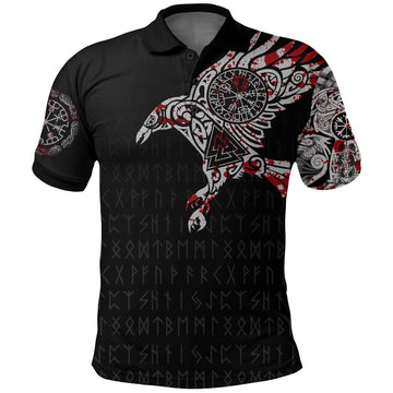 Viking Raven Tatoo Blood Polo Shirt RLT12