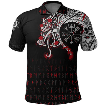 Viking Polo Shirt, Dragon and Vegvisir Blood Tattoo RLT12