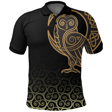 Viking Polo Shirt Owl Celtic On Triskele Background RLT12