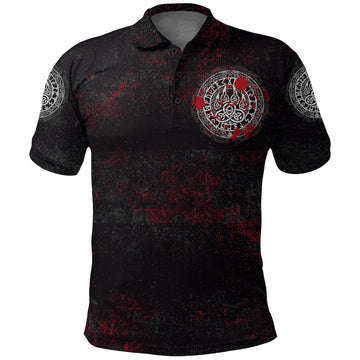 Viking Polo Shirt Viking Bear Claws Blood Tattoo RLT12