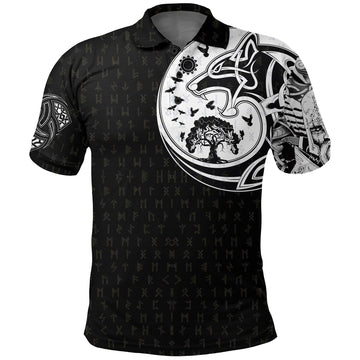 Viking Polo Shirt, Skoll and Hati Rune Tattoo RLT12