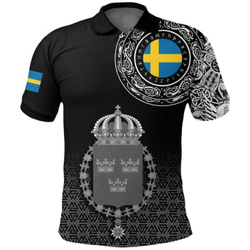 Viking Polo Shirt Sweden Coat Of Arms RLT12