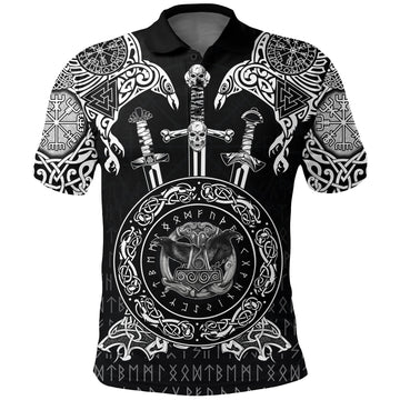 Viking Polo Shirt Huginn and Muniin With Mjolnir RLT12