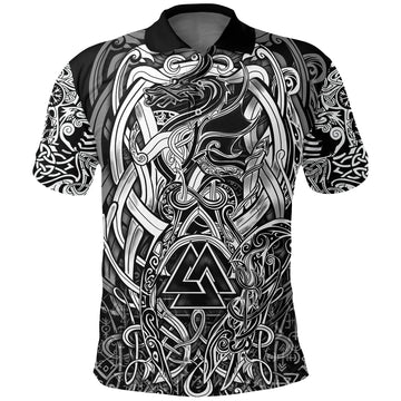 Viking Polo Shirt Valknut and Dragon Tattoo RLT12