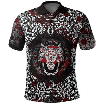 Viking Polo Shirt Fenrir Viking Blood 3D RLT12