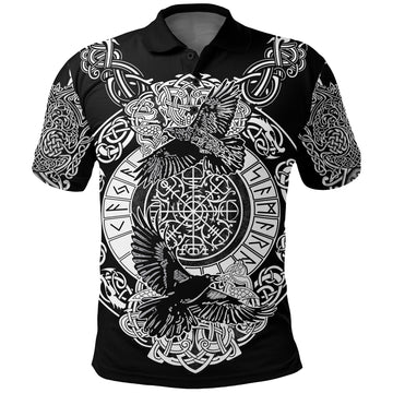 Viking Polo Shirt Raven and Wolf RLT12