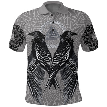Viking Polo Shirt Raven Valknut RLT12