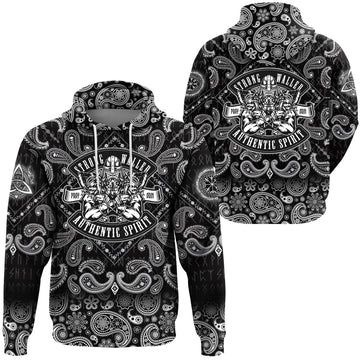 Viking Hoodie Pray Odin with Bandana Paisley Style RLT12