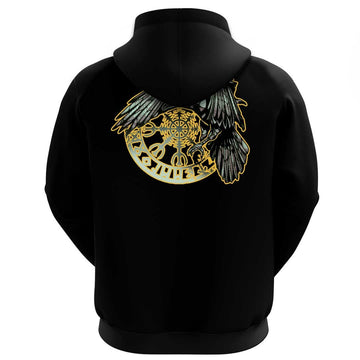 Viking Clothing Viking Raven and Vegvisir Hoodie RLT12